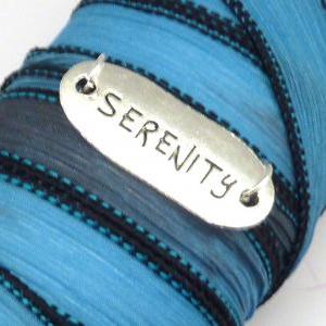 Silk Wrap Bracelet With Serenity Connector,yoga..