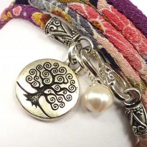 Wrap Bracelet With Tree Of Life Charm And..