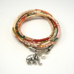 Wrap Bracelet Made With Japanese Chirimen Cord And..