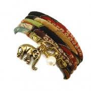Lucky Gold Elephant Wrap Bracelet